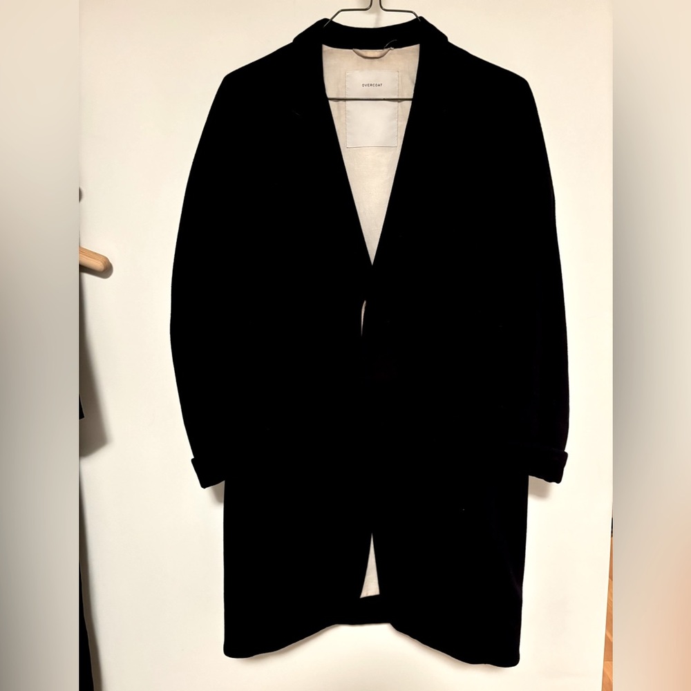 Fall/Winter Navy Blue Wool Overcoat